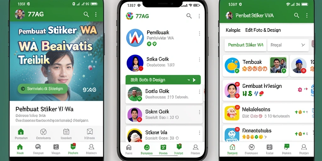 Antarmuka pengguna 77AG yang praktis untuk membuat stiker WA.