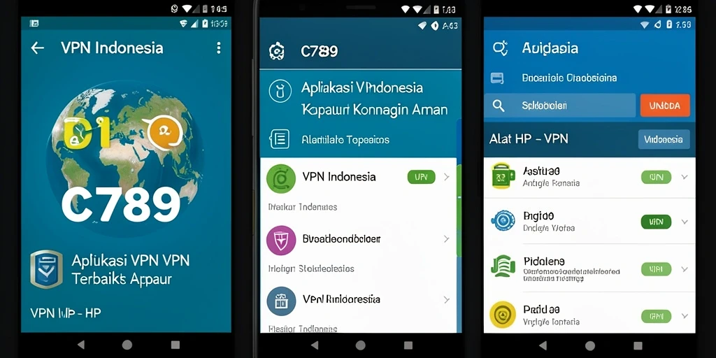 Tampilan antarmuka aplikasi VPN C789 yang sederhana dan fungsional.