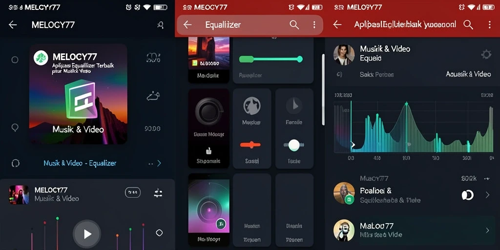 Tampilan antarmuka pengguna MELODY77 yang menarik dan fungsional.