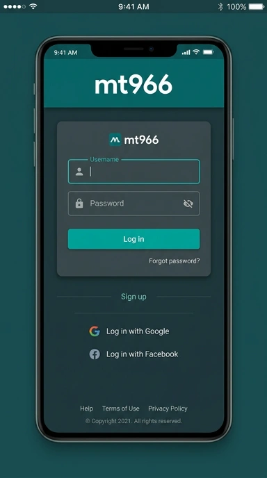 Tampilan halaman login mt966